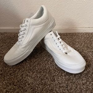Old skool- all white Vans. Size W 8, lightly worn.